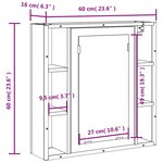 vidaXL Armoire à miroir de salle de bain chêne fumé bois d’ingénierie
