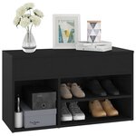 vidaXL Banc à chaussures Noir 80x30x45 cm Bois d’ingénierie