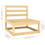 vidaXL Salon de jardin 9 Pièces avec coussins Bois de pin massif