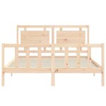 vidaXL Cadre de lit avec tête de lit 160x200 cm bois massif