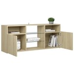 vidaXL Meuble TV avec lumières LED chêne sonoma 120x30x50 cm