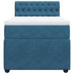 vidaXL Sommier à lattes de lit avec matelas bleu 90x200 cm velours