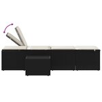 vidaXL Chaises longues lot de 2 avec table noir résine tressée