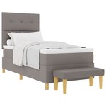 Lit Box Spring vidaXL avec Matelas & Banc Taupe 90x190 cm Tissu