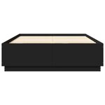 vidaXL Cadre de lit avec LED sans matelas noir 150x200 cm