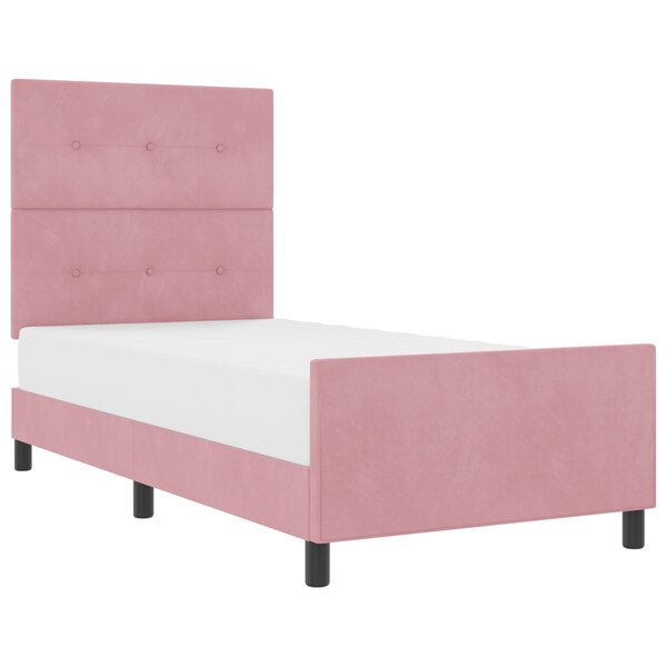 Cadre de lit en velours rose vidaXL 80x200 cm