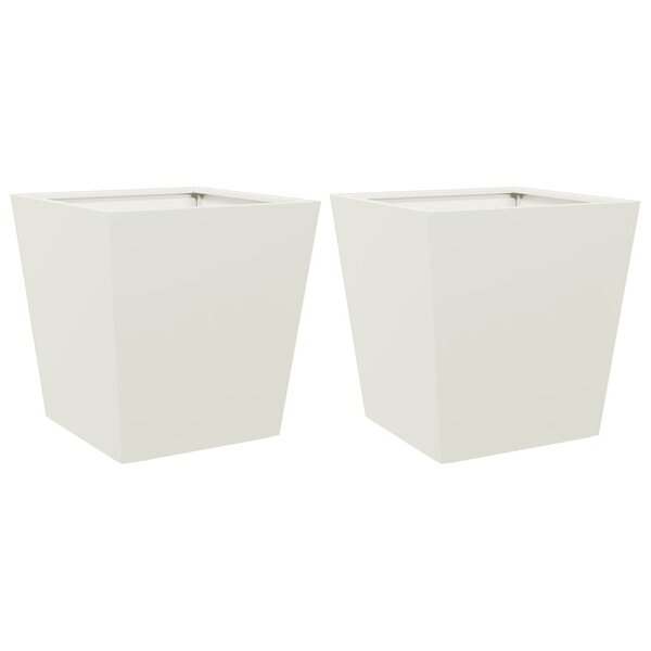 vidaXL Jardinières 2 Pièces blanc 40x40x40 cm acier