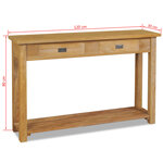vidaXL Table console teck massif 120x30x80 cm