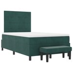 vidaXL Lit à Sommier avec Matelas & Banc Vert Foncé 120x200 cm Velours