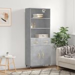 vidaXL Buffet haut Gris béton 69 5x34x180 cm Bois d'ingénierie