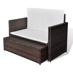 vidaXL Canapé de jardin Résine tressée Marron
