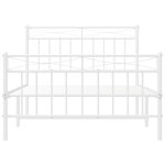 vidaXL Cadre de lit métal avec tête de lit/pied de lit blanc 107x203cm