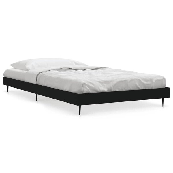 vidaXL Cadre de lit sans matelas noir 100x200 cm bois d'ingénierie
