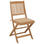 vidaXL Chaises pliables de jardin 4 Pièces avec coussins Bois d'acacia