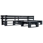 vidaXL Salon de jardin palette 4 Pièces avec coussins sable bois