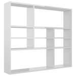 vidaXL Étagère murale Blanc brillant 90x16x78 cm Bois d’ingénierie