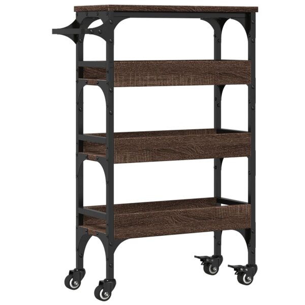 vidaXL Chariot de cuisine chêne marron 53x20x76 cm bois d'ingénierie