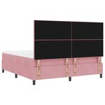 Lit Box Spring vidaXL avec Matelas & LED Rose 180x200 cm Velours