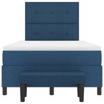 vidaXL Lit avec sommier à ressorts et matelas & banc bleu 120x200 cm tissu