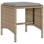 vidaXL Salon de jardin avec coussins 4 Pièces beige résine tressée