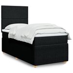 vidaXL Sommier à lattes de lit avec matelas Noir 90x190 cm Tissu
