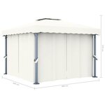 vidaXL Tonnelle et rideau et guirlande lumineuse LED 3x3 m Blanc crème