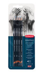 DERWENT - GRAPHIC - blister 4 crayons graphite medium