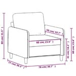 vidaXL Fauteuil Bleu 60 cm Velours