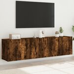 vidaXL Meubles TV muraux 2 Pièces chêne fumé 80x30x41 cm
