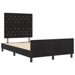 Cadre de lit en velours noir 120x190 cm