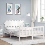 vidaXL Cadre de lit sans matelas blanc bois de pin massif