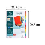 Intercalaires Carte Lustrée 400g 12 Positions - A4 - Couleurs Assorties - X 25 - Exacompta