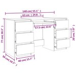 vidaXL Bureau Chêne sonoma 140x50x77 cm Bois d'ingénierie