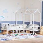 vidaXL Ensemble de lit de jour et de banc avec toit sans matelas blanc