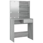 vidaXL Ensemble de coiffeuse avec LED Sonoma gris Bois d'ingénierie