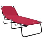 vidaXL Chaise longue pliable 2 Pièces portable rouge en tissu Oxford 600D