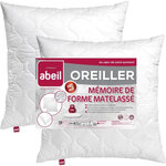 2 oreillers à mémoire de forme matelassés 60 x 60 cm - Blanc