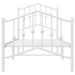 vidaXL Cadre de lit métal avec tête de lit/pied de lit blanc 75x190 cm