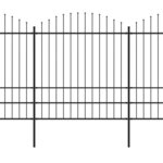 vidaXL Clôture de jardin à dessus en lance Acier (1 75-2)x13 6 m Noir