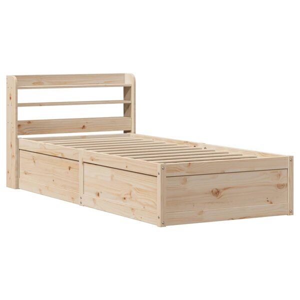 vidaXL Cadre de lit avec tête de lit 90x190 cm bois de pin massif