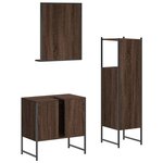 vidaXL Ensemble d'armoires de salle de bain 3 Pièces chêne marron