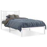 vidaXL Cadre de lit métal avec tête de lit blanc 90x200 cm
