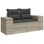 vidaXL Salon de jardin avec coussins 7 Pièces gris clair résine tressée