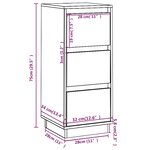 vidaXL Buffets 2 Pièces 32x34x75 cm Bois massif de pin