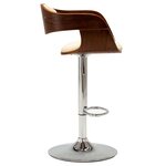 vidaXL Chaises de bar lot de 2 crème bois courbé et similicuir