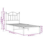 vidaXL Cadre de lit métal sans matelas avec tête de lit noir 90x200 cm