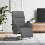 vidaXL Fauteuil inclinable avec repose-pieds gris foncé tissu