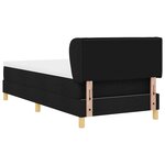 Lit à ressort avec matelas vidaXL Noir 90x200 cm en tissu