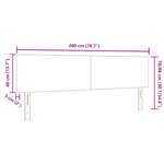vidaXL Tête de lit Design Simple Gris Foncé 200 cm Tissu en Velours Côtelé