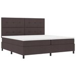 vidaXL Lit à Ressorts avec Matelas & LED Marron Foncé 200x200 cm Tissu